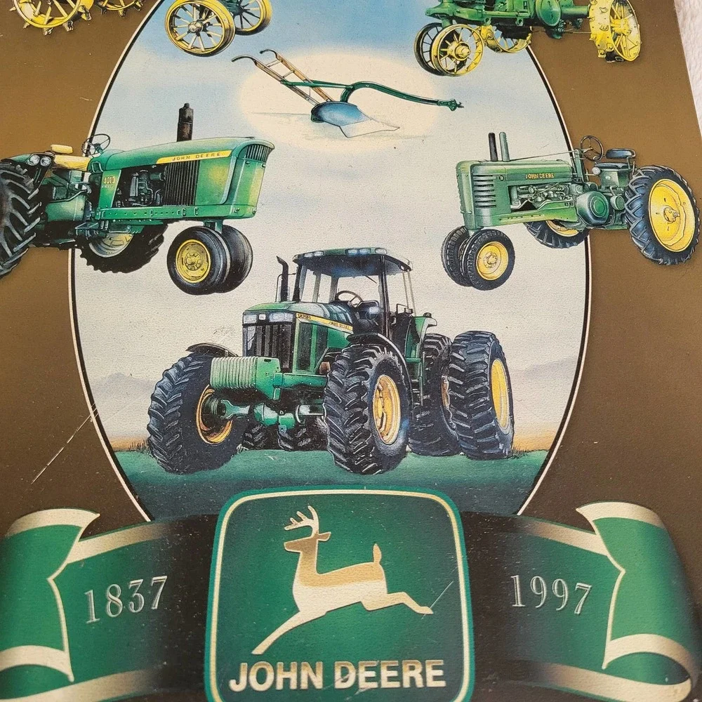 VTG John Deere 'Celebrating 160 Years' 1837-1997 Tractors Tin Metal Sign✨️13x16